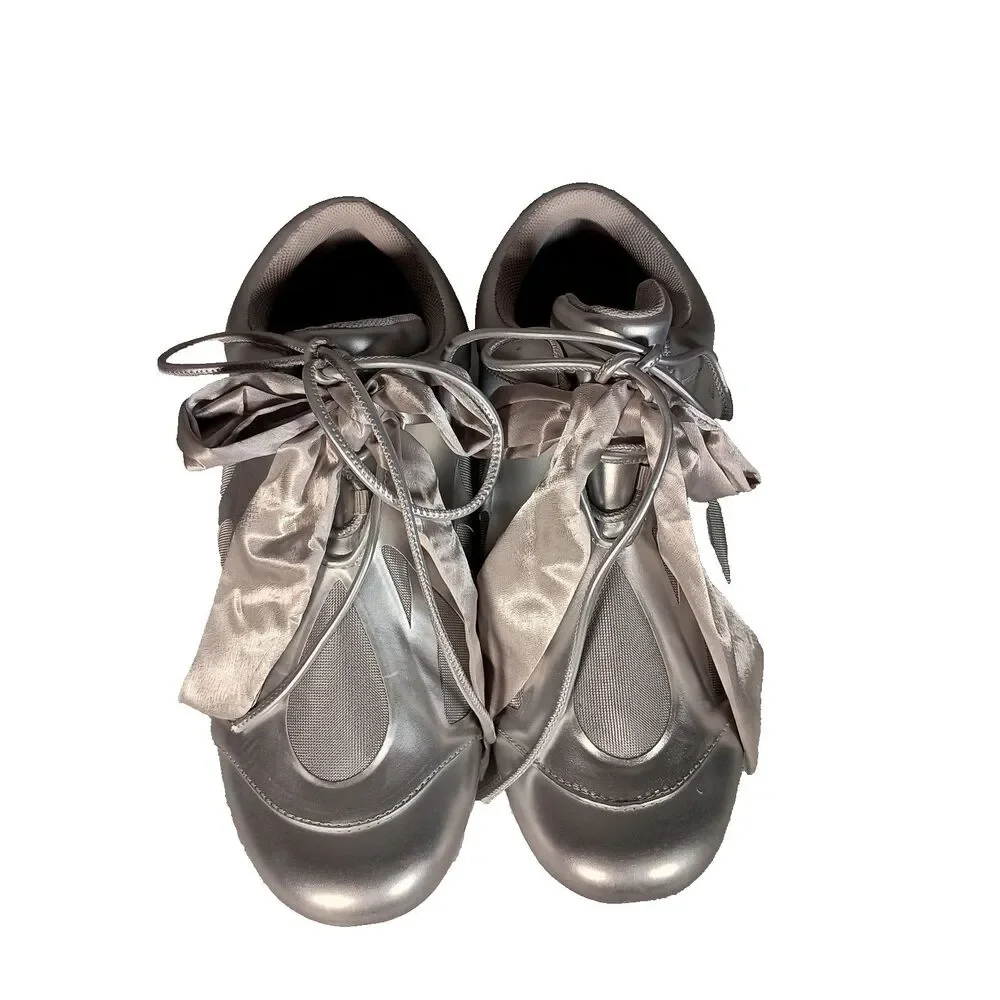 JW PEI Flavia Ballerina Sneakers Silver Metallic Women’s 9 Low Top Shoes